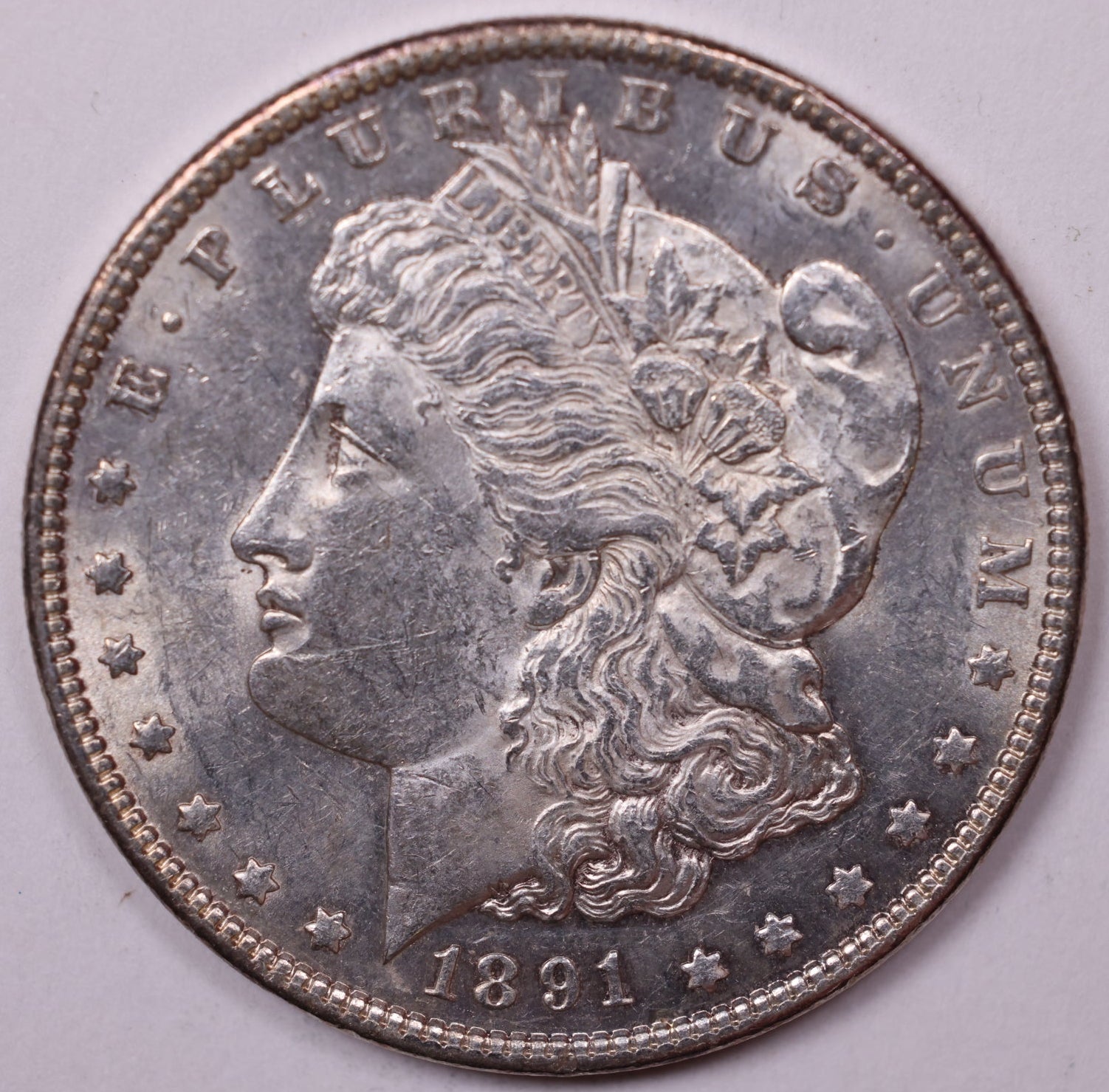 1891 Morgan Silver Dollar, Nice Uncirculated Coin, Store #DR024.