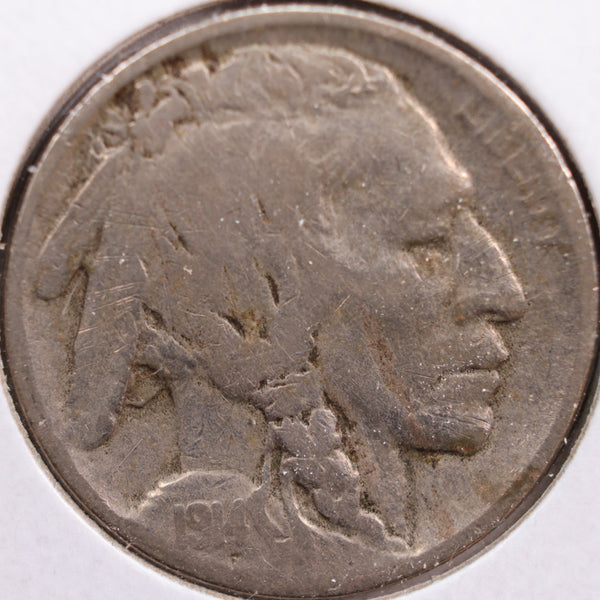 1914-D Buffalo Nickel, Very Good Circulated Coin, Store #NL265