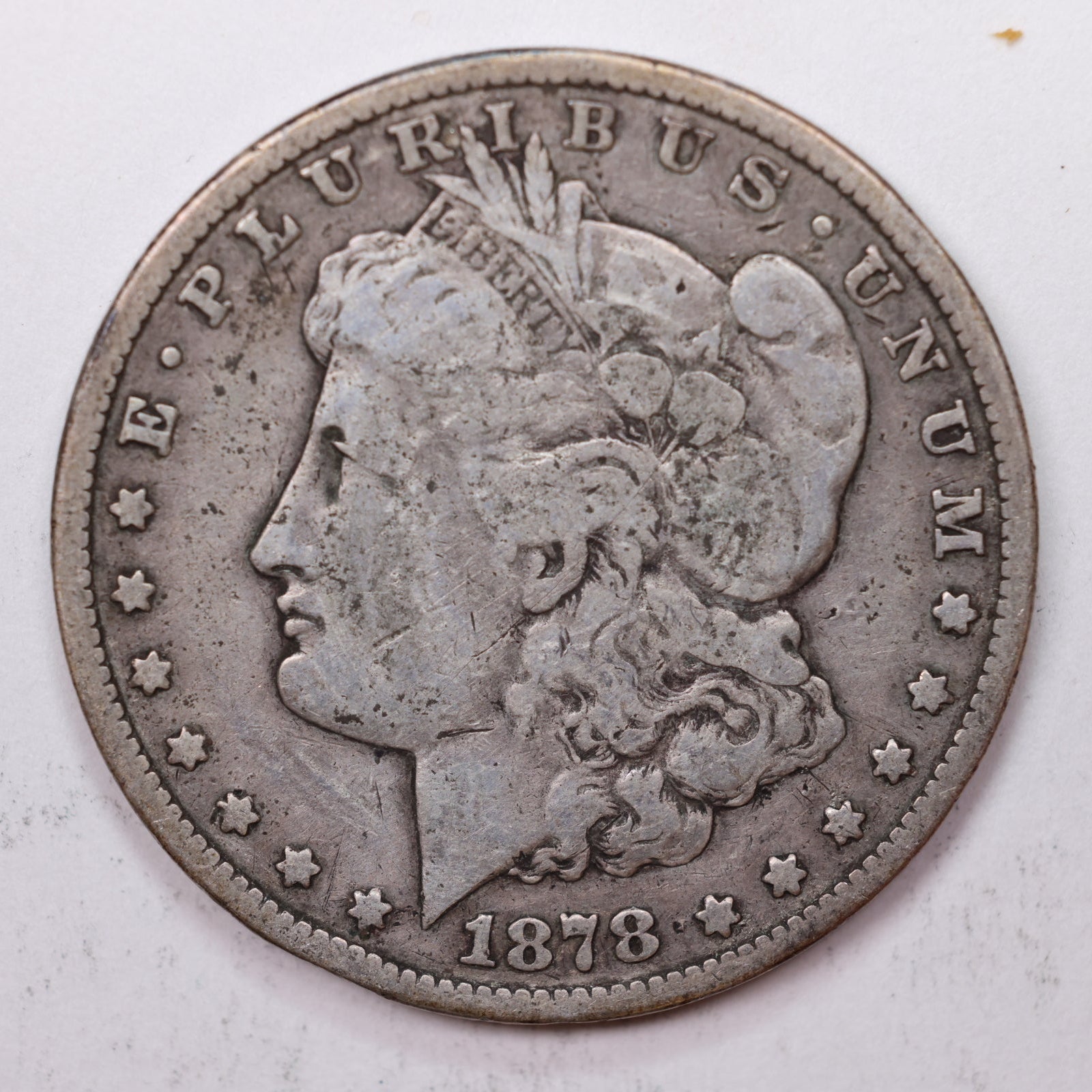 1878-CC Morgan Silver Dollar,Fine Circulated Coin, Store #DR036.