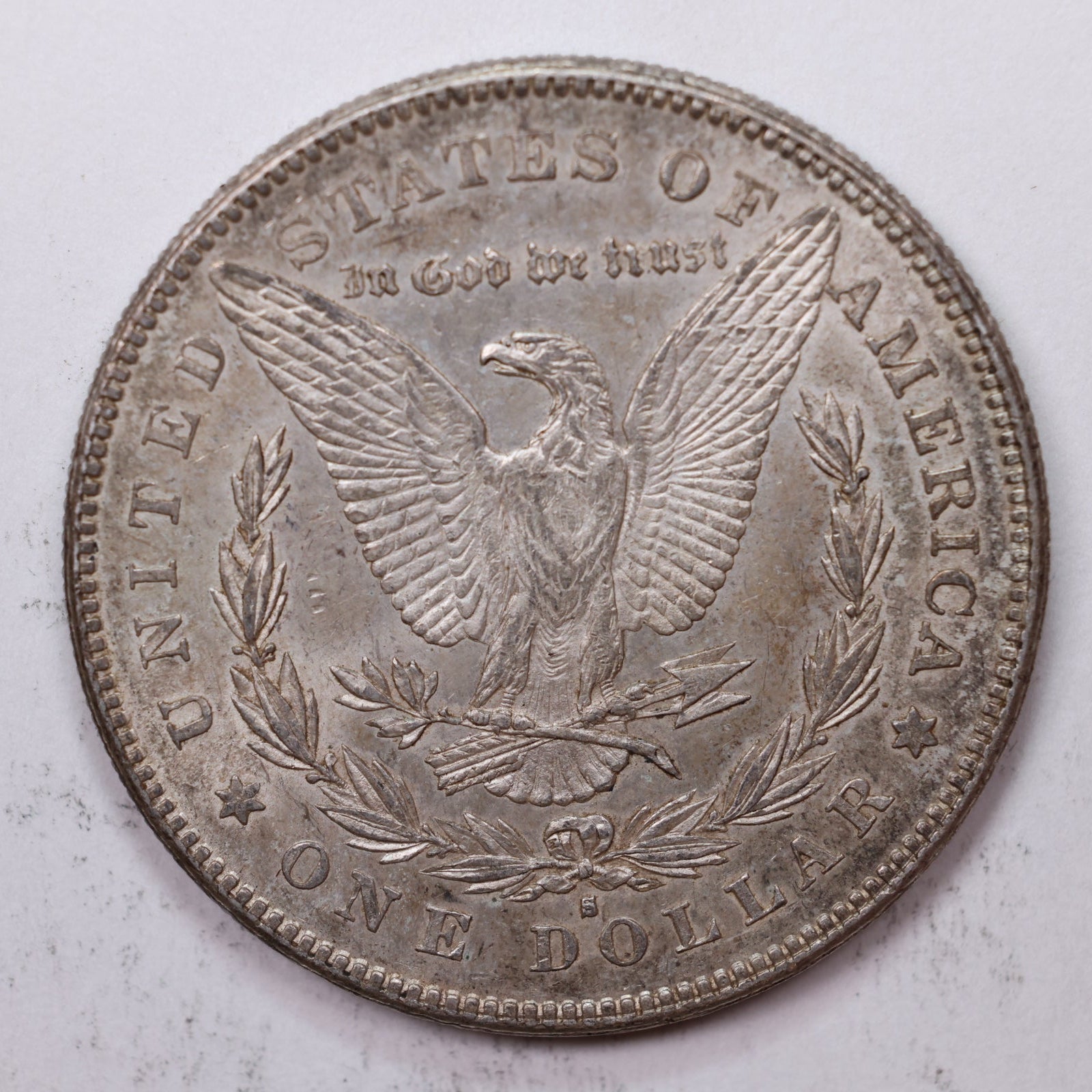 1878-S Morgan Silver Dollar, About Uncirculated Coin, Store #DR038.