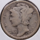 1921 Mercury Silver Dime, Very Fine Circulated Coin, Store