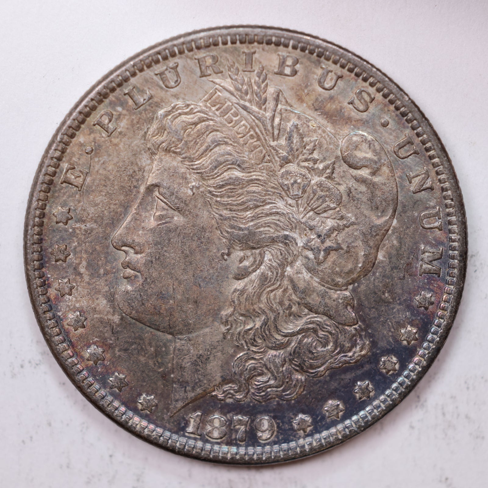 1879 Morgan Silver Dollar, Mint State Uncirculated Coin, Store #DR040.
