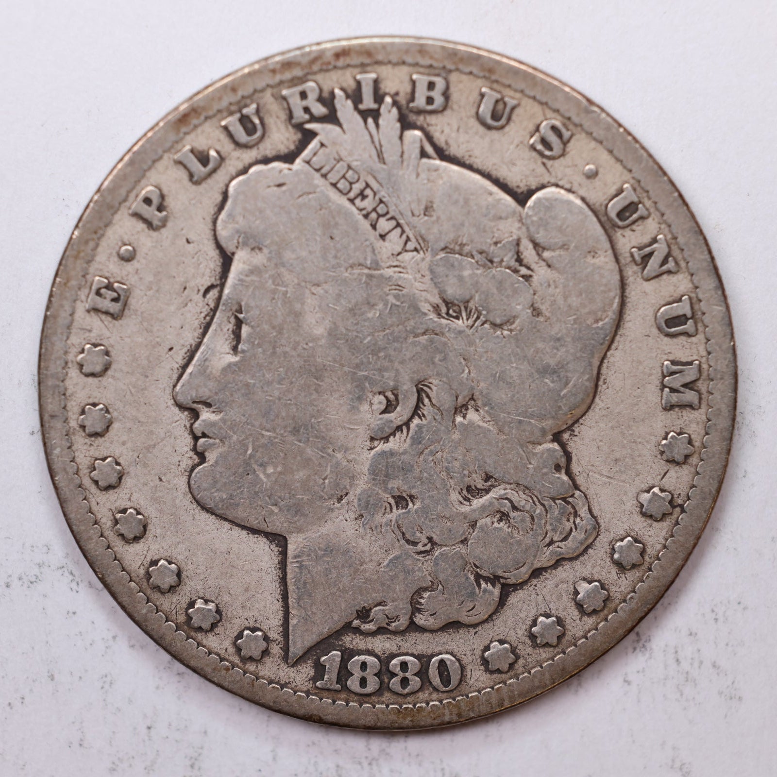 1880-CC Morgan Silver Dollar, Good Circulated Coin, Store SALE #DR043.