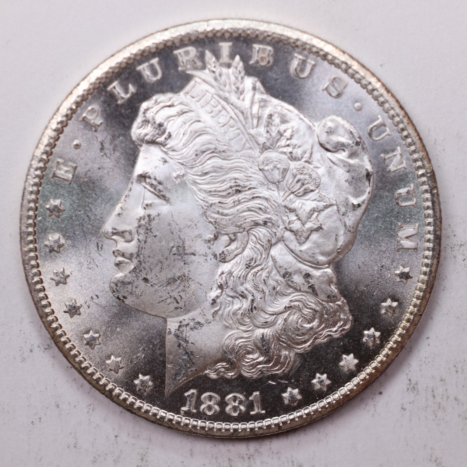 1881-CC Morgan Silver Dollar, Gem Minstate, Uncirculated Coin, Store #DR044.