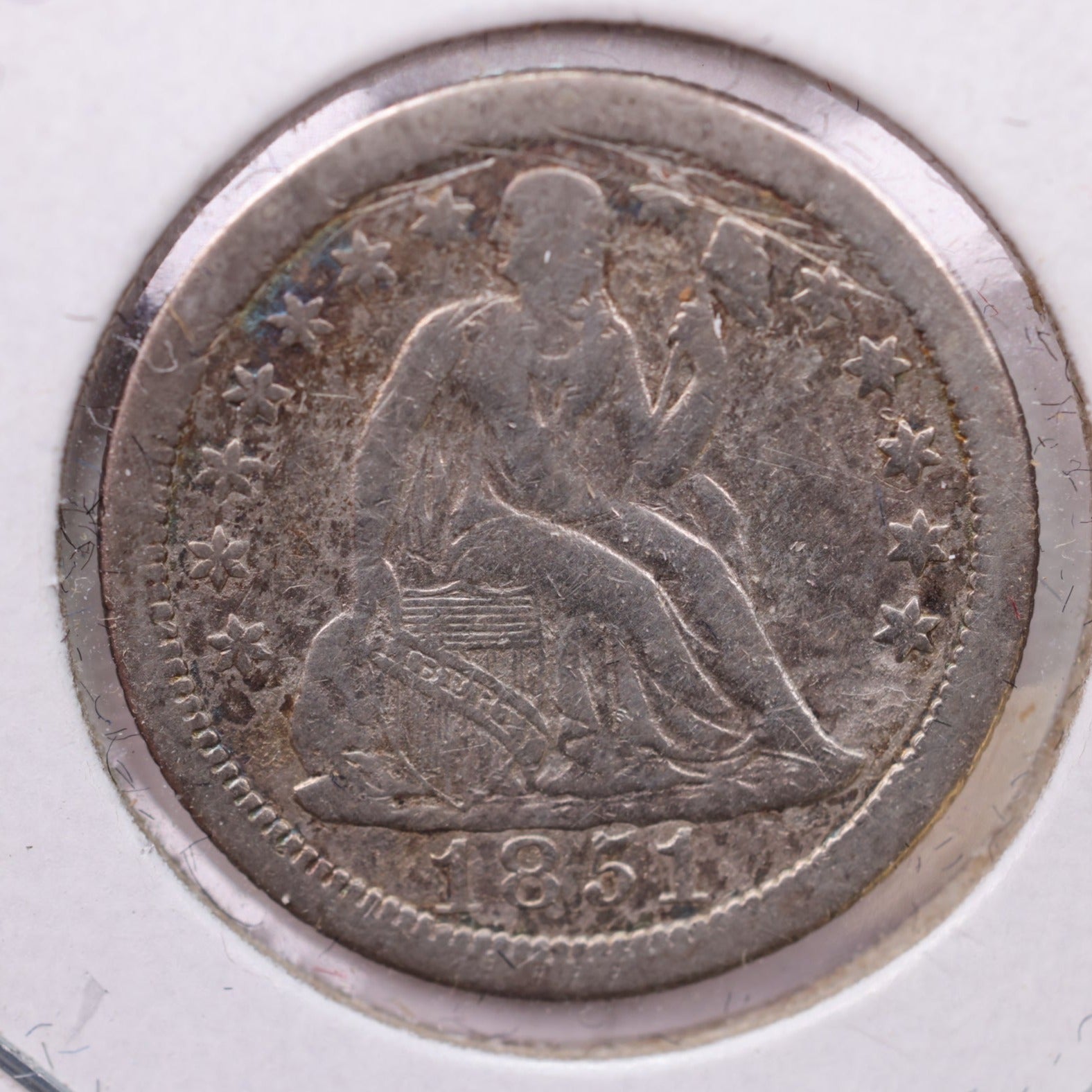 1851-O Seated Liberty Silver Dime., V.F. Details., Store Sale #19037