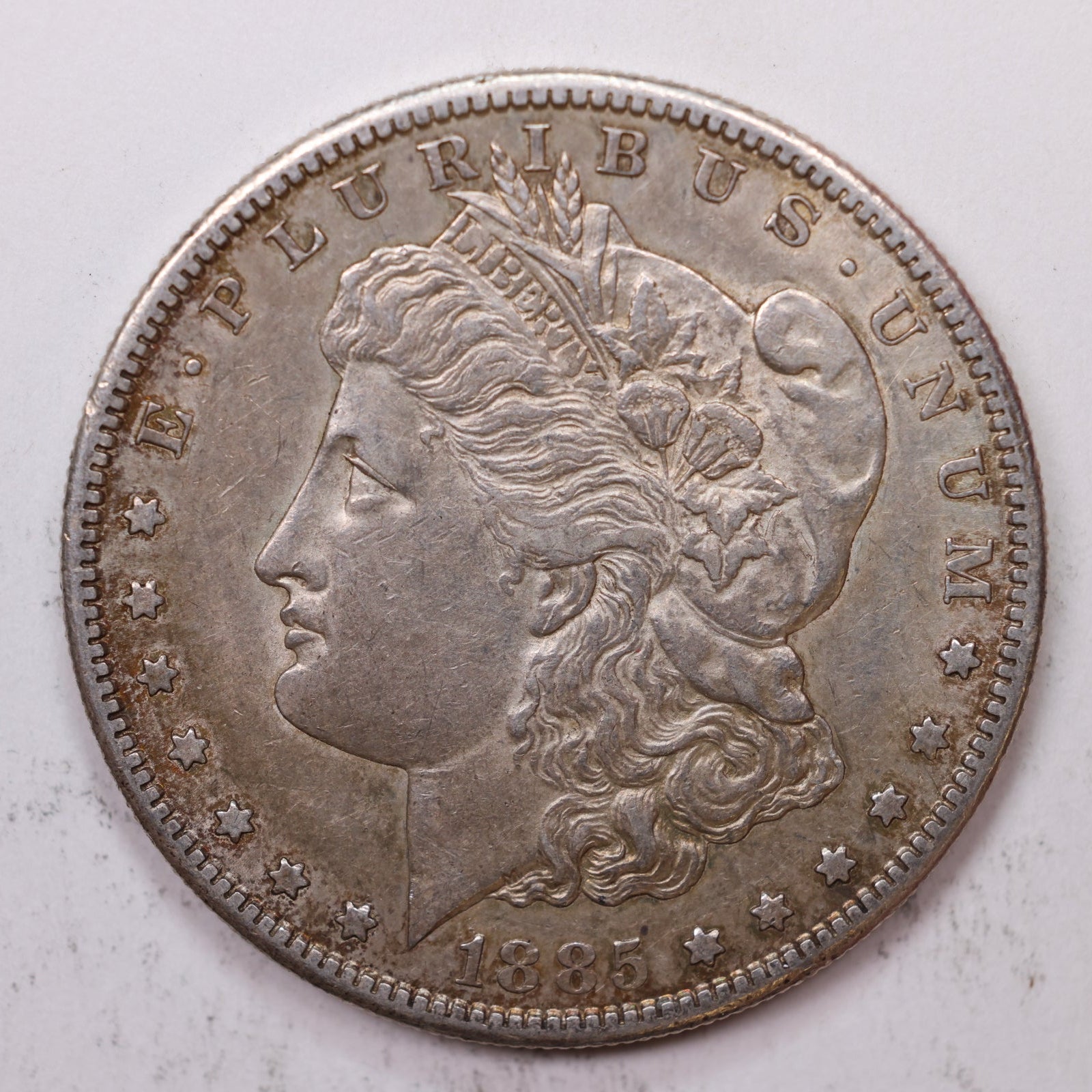 1885-S Morgan Silver Dollar, About Uncirculated Coin, Store #DR046.