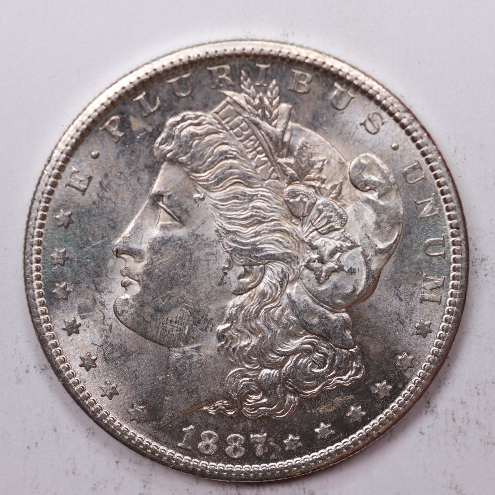 1887-S Morgan Silver Dollar, Mint State, Uncirculated Coin, Store #DR047.