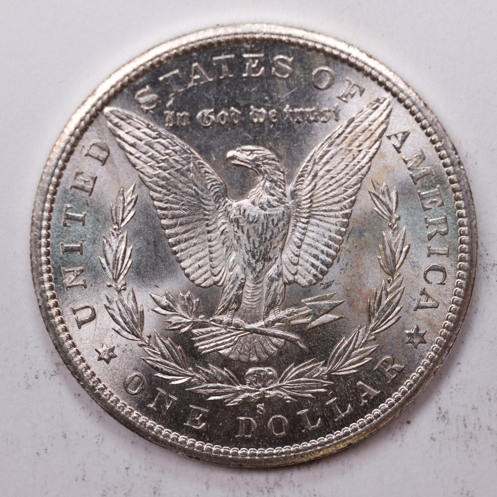 1887-S Morgan Silver Dollar, Mint State, Uncirculated Coin, Store #DR047.