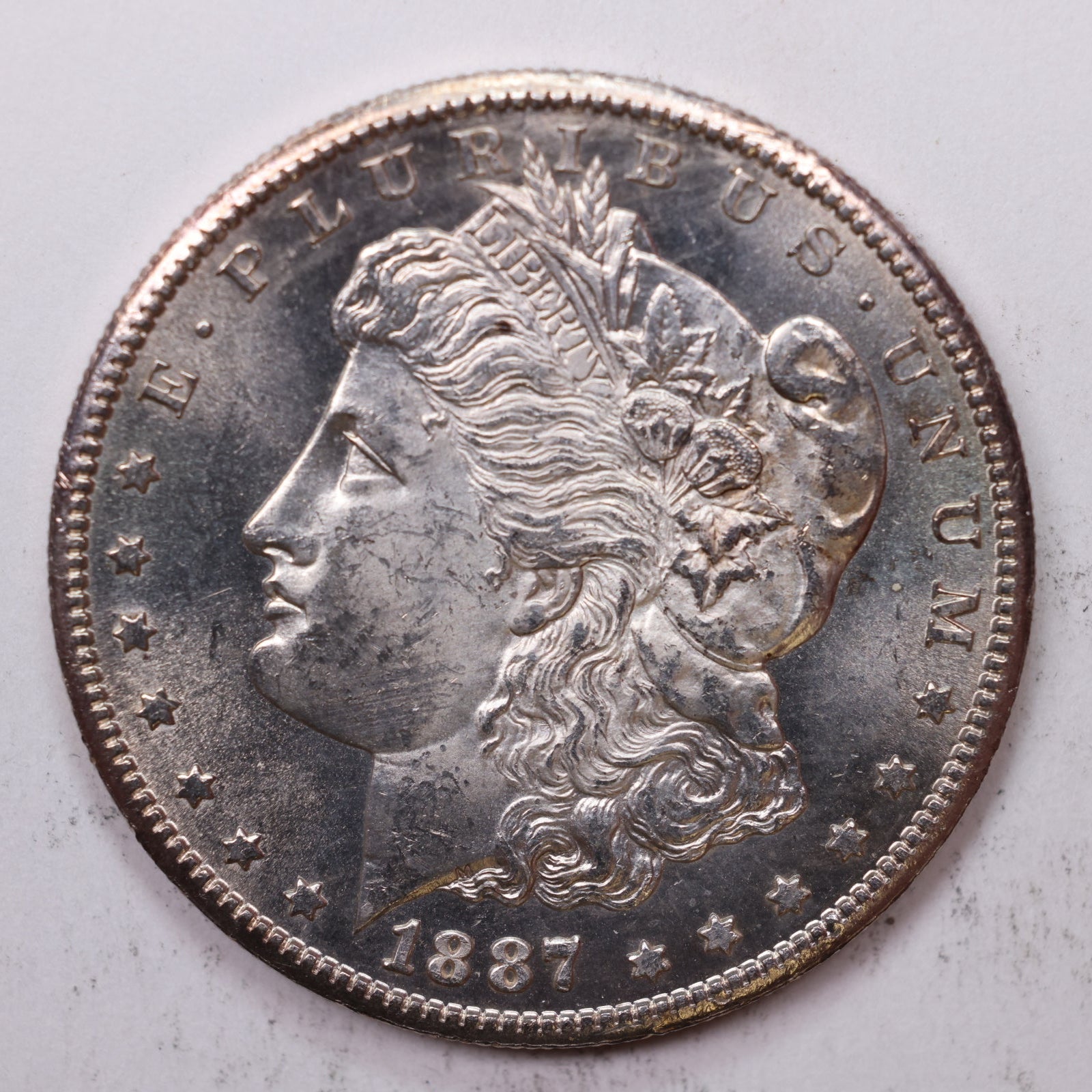 1887-S Morgan Silver Dollar, Gem Mint State, Uncirculated Coin, Store #DR048.