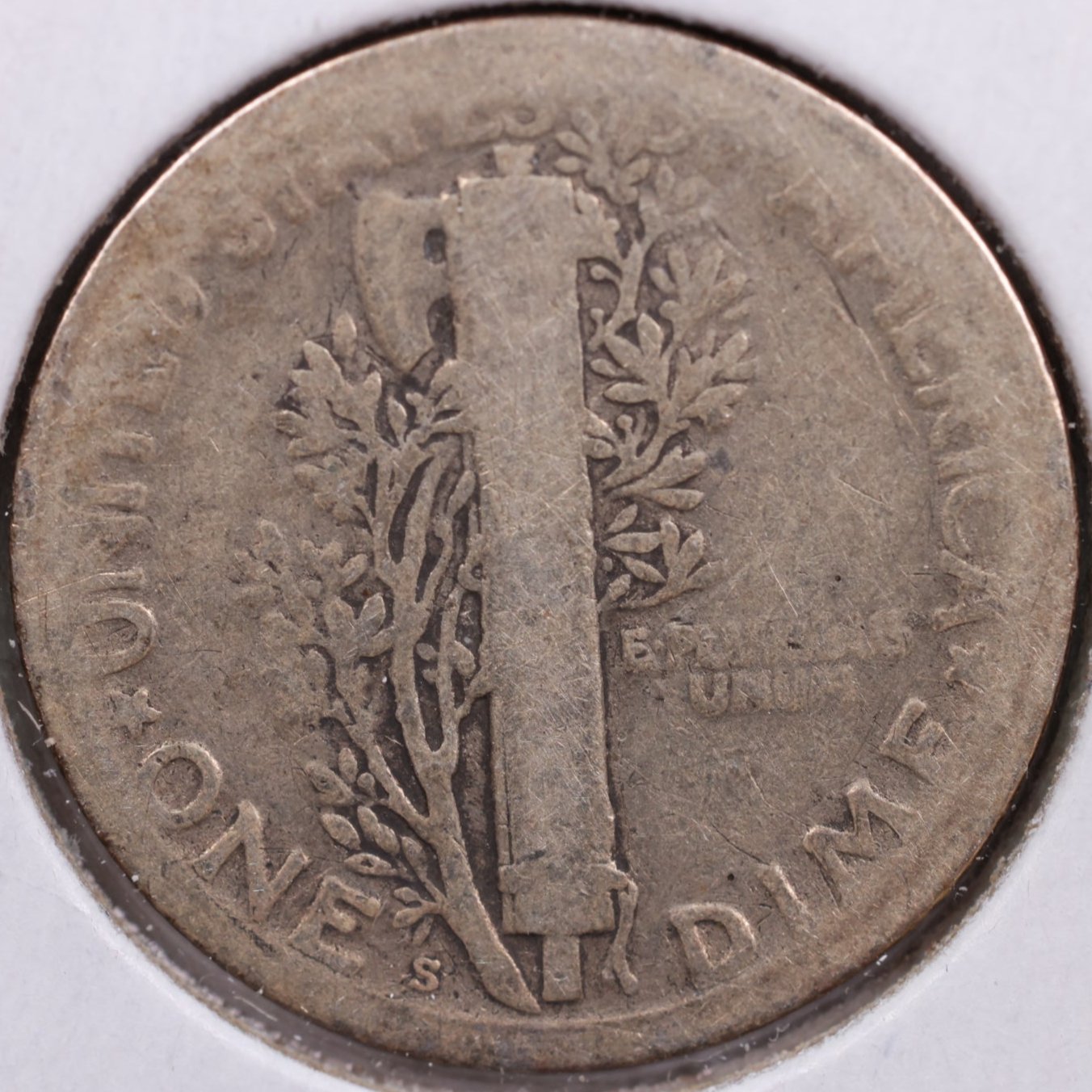 1925-S Mercury Dime, Very Good Circulated Coin, Store #DE0035