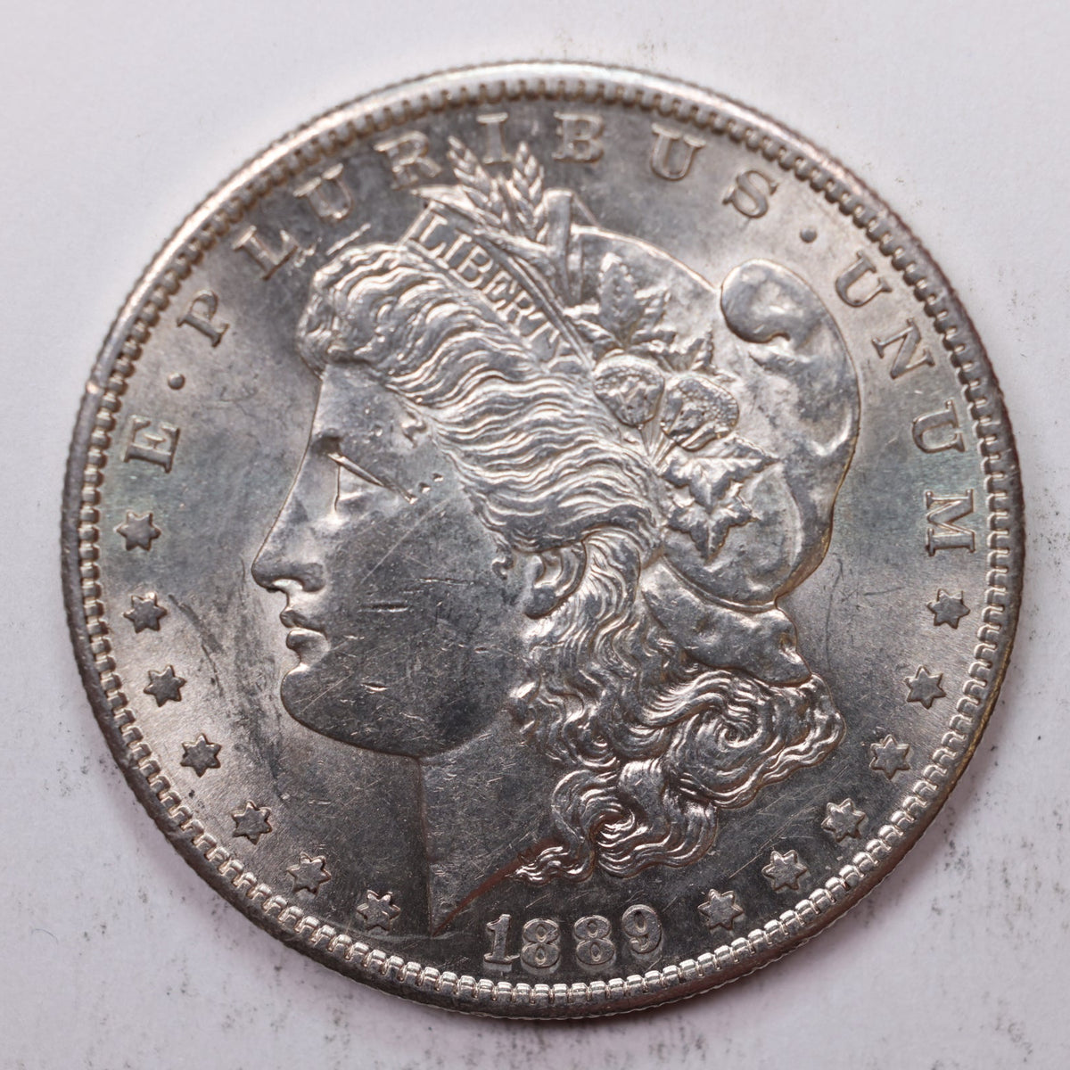 1889-S Morgan Silver Dollar, Mint State, Uncirculated Coin, Store #DR051.