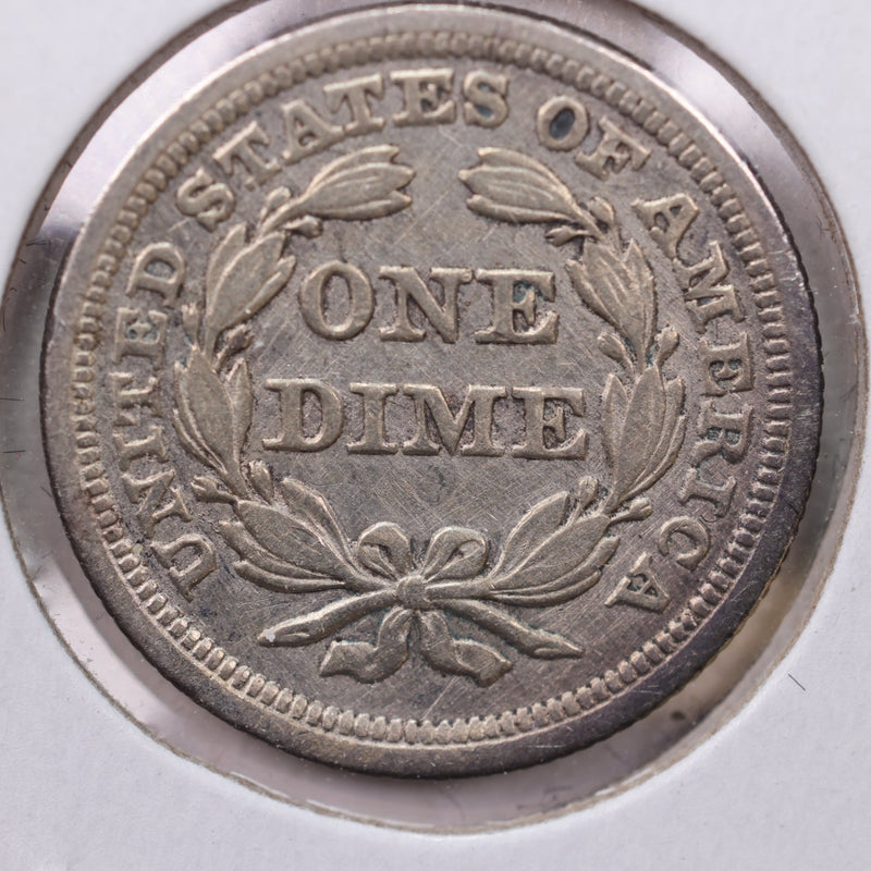 1854 Seated Liberty Silver Dime., A.U., Store Sale