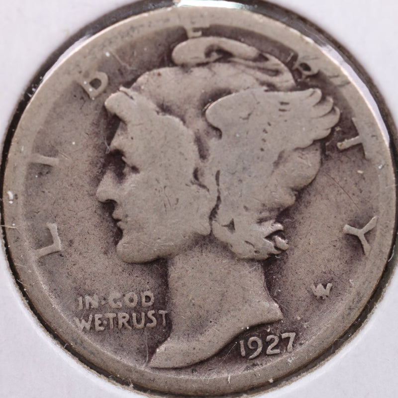 1927-S Mercury Silver Dime, Very Fine Circulated Coin, Store