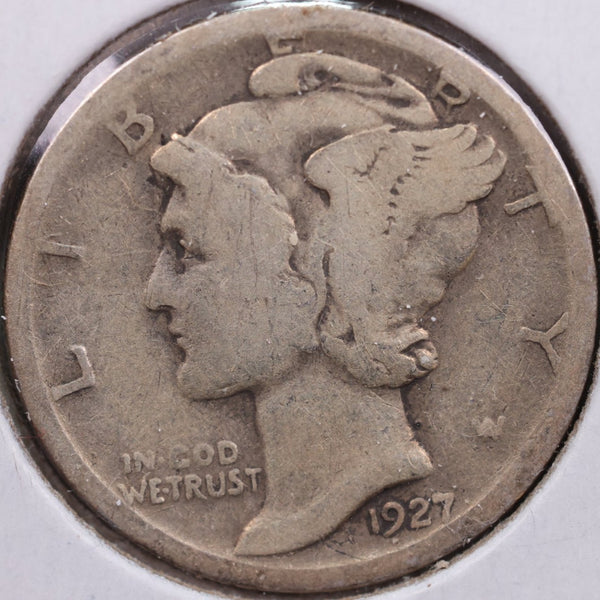 1927-S Mercury Silver Dime, Fine Circulated Coin, Store #DE0045