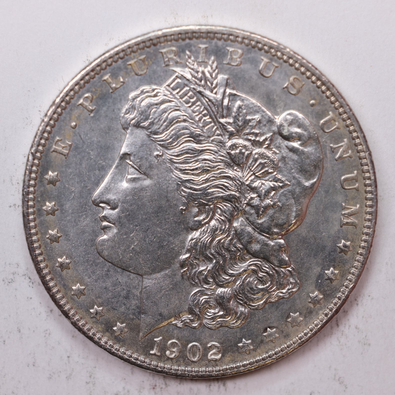 1902 Morgan Silver Dollar, Mint State, Uncirculated Coin, Store #DR060.