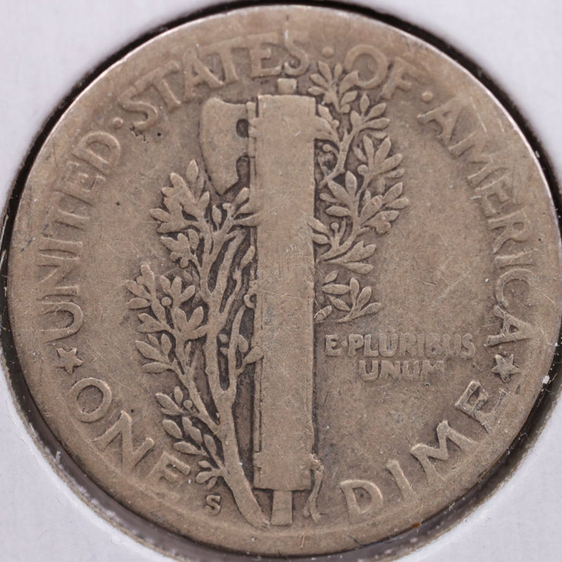 1927-S Mercury Silver Dime, Fine Circulated Coin, Store