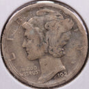 1928-D Mercury Silver Dime, Fine Circulated Coin, Store