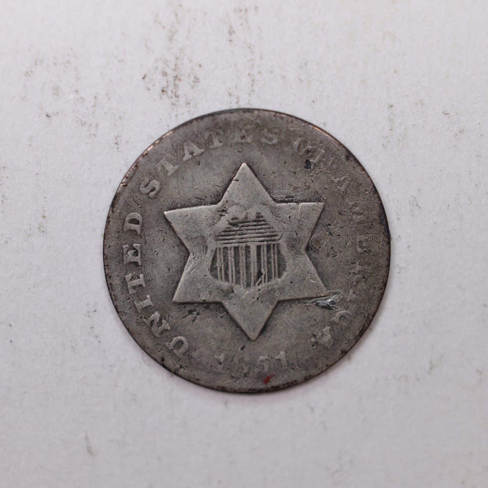 1851-O Silver Three-Cent Piece. Very Good Circulated Coin. Store #3C002