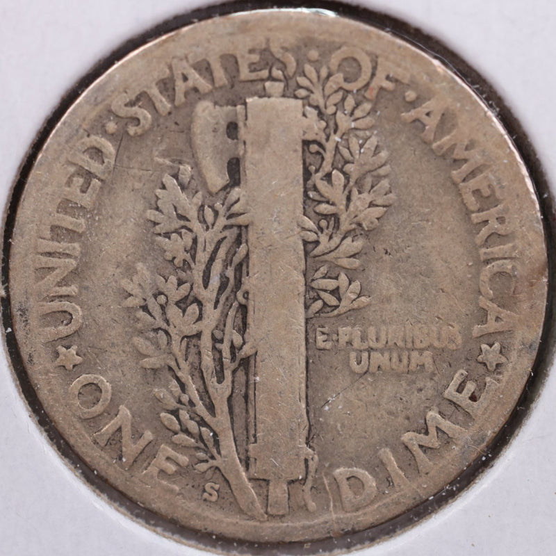 1928-S Mercury Silver Dime, Fine Circulated Coin, Store