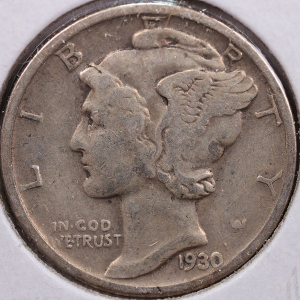 1930 Mercury Silver Dime, Very Fine Circulated Coin, Store #DE0050