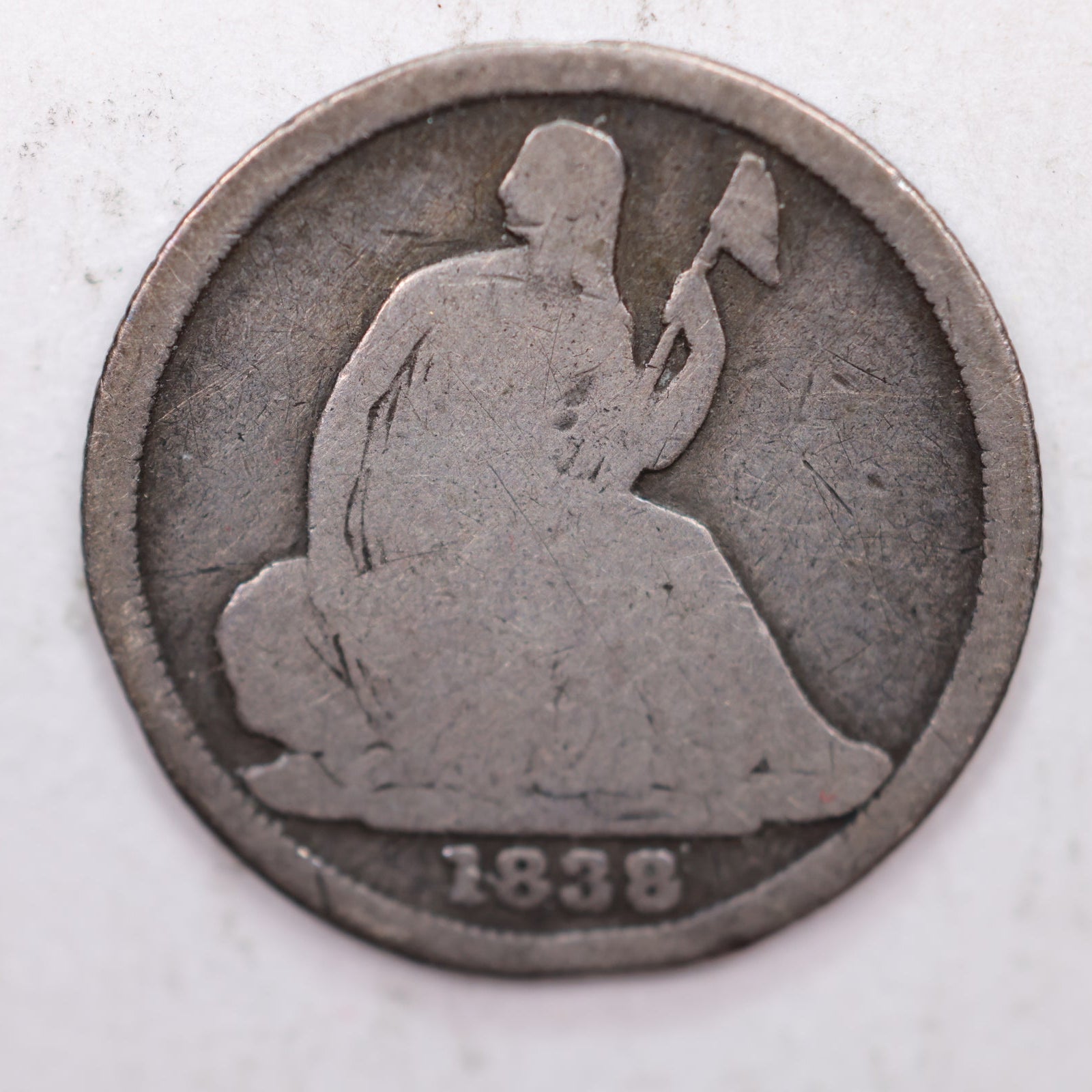 1838-O Seated Liberty Half Dime, Very Good Circulated Coin, Store #HE004.
