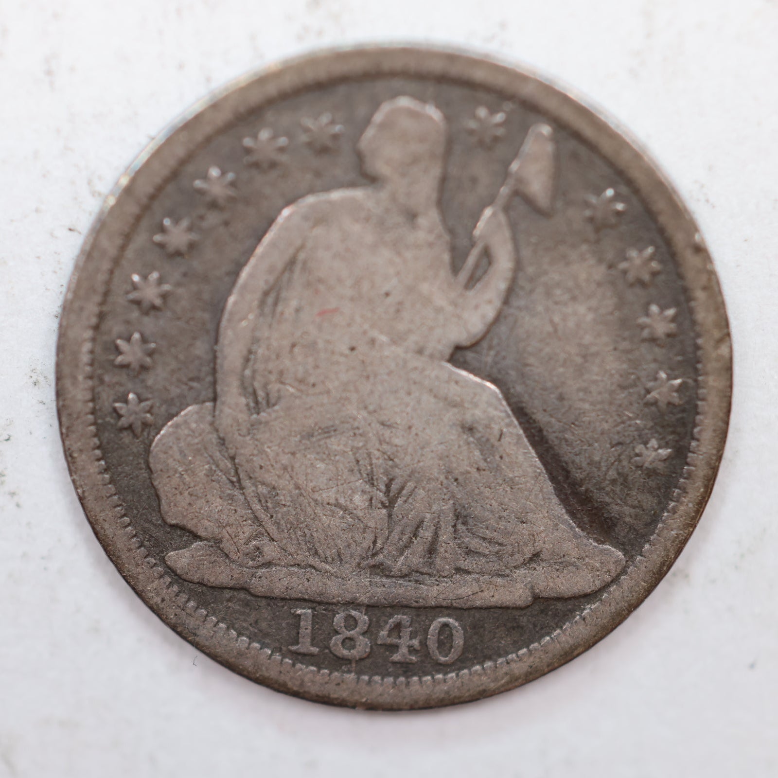 1840 Seated Liberty Half Dime, Very Good Circulated Coin, Store #HE006.