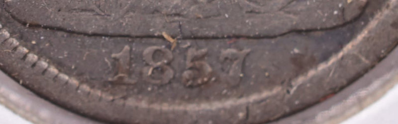 1857 Seated Liberty Silver Dime., Very Fine., Store Sale