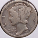 1935 Mercury Silver Dime, Very Fine Circulated Coin, Store