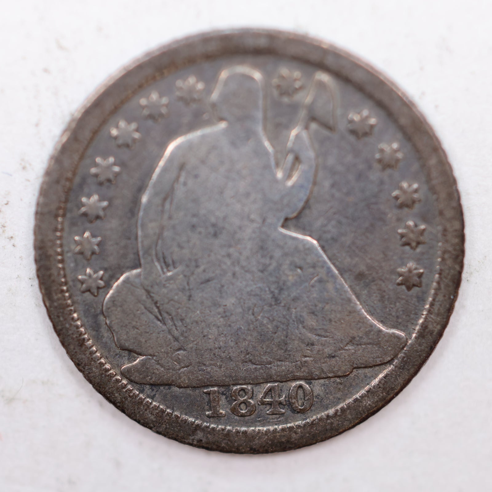 1840-O Seated Liberty Half Dime, No Drape, Large 'O', Store #HE009.