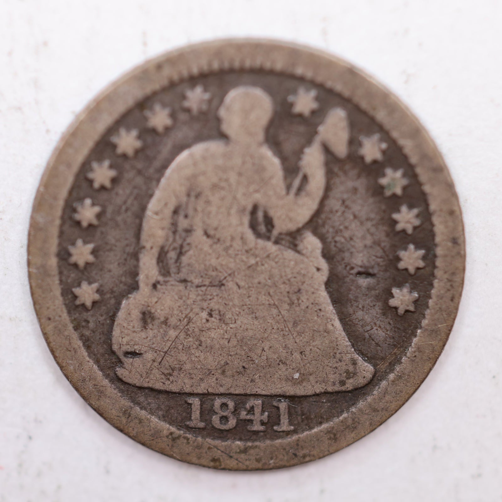 1841-O Seated Liberty Silver Half Dime, Fair to About Good, Store #HE013.