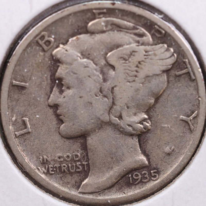 1935-S Mercury Silver Dime, Very Fine Circulated Coin, Store