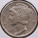 1936 Mercury Silver Dime, Very Fine Circulated Coin, Store