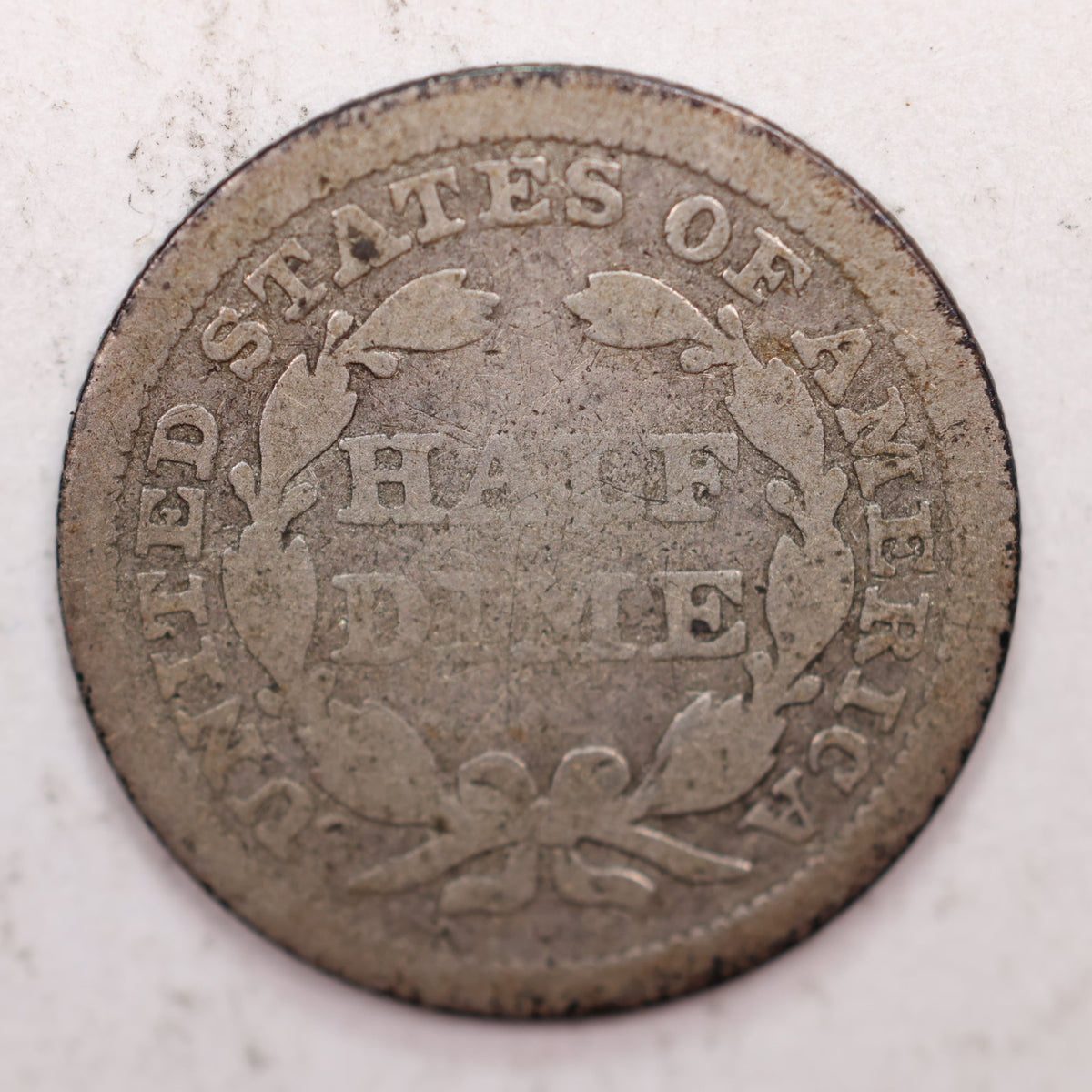 1844 Seated Liberty Silver Half Dime,Very Good Circulated Coin, Store #HE019.