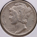 1936 Mercury Silver Dime, Very Fine+ Circulated Coin, Store