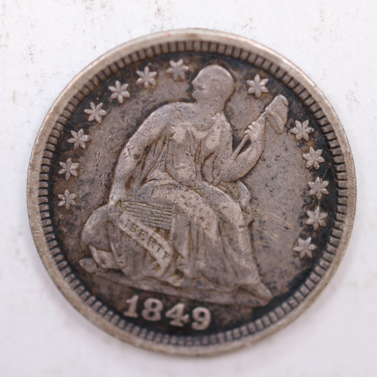 1849 Seated Liberty Silver Half Dime, Extra Fine Circulated, Store #HE022.