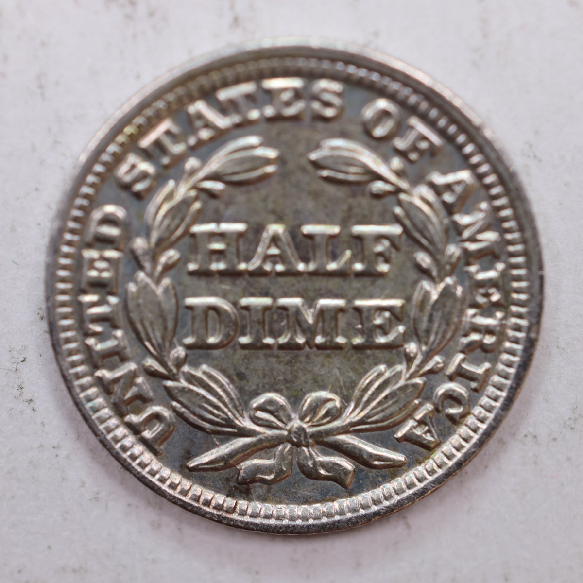 1849/6 Seated Liberty Silver Half Dime, Mint State, Uncirculated, Store #HE023.