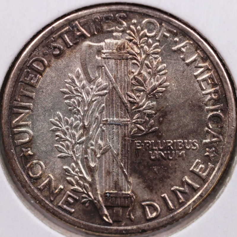 1937 Mercury Silver Dime, Mint State Uncirculated Coin, Store