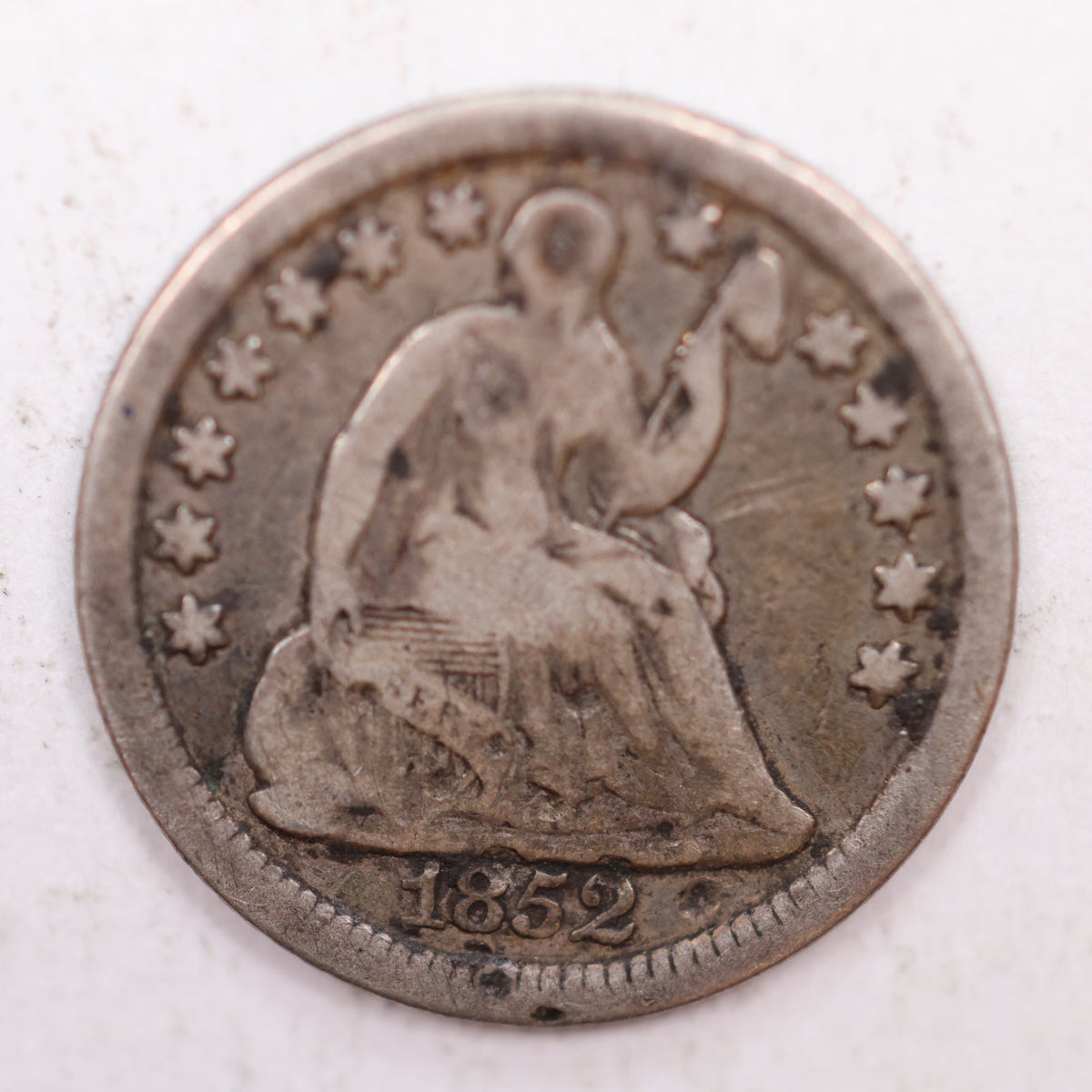 1852-O Seated Liberty Silver Half Dime, Very Fine Circulated Coin, Store #HE029.