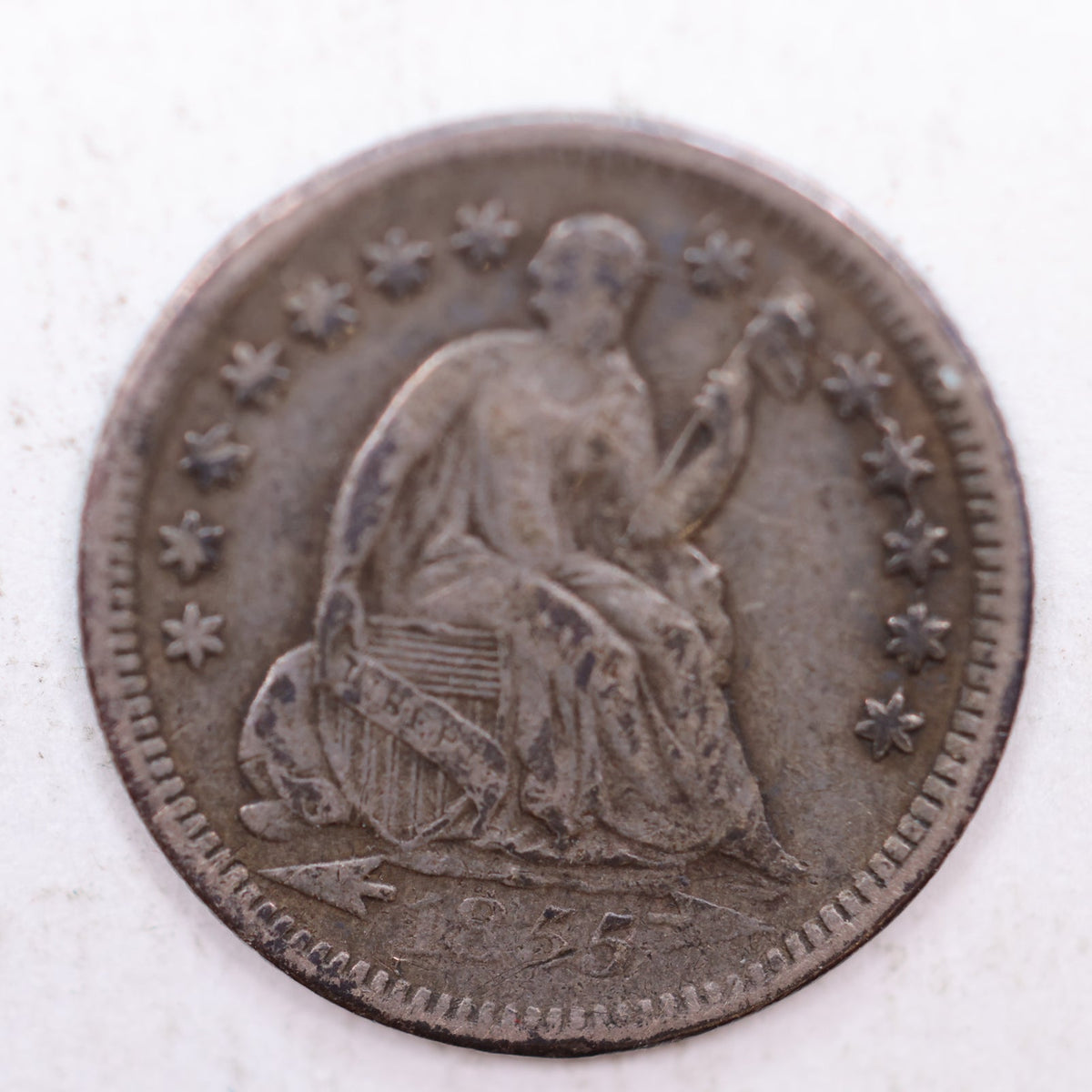 1855-O Seated Liberty Silver Half Dime, Extra Fine, Hard Date, Store #HE031.