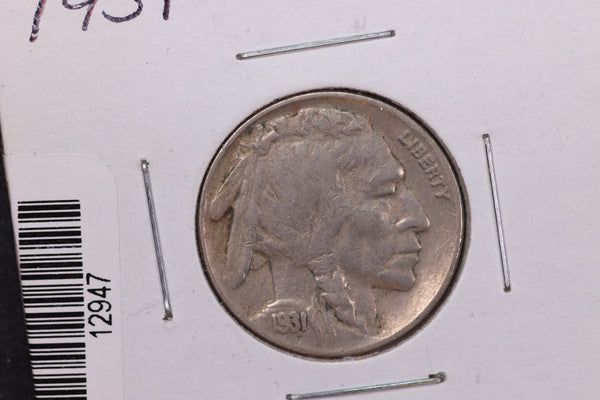 1931-S Buffalo Nickel, Average Circulated Coin. Store #12947