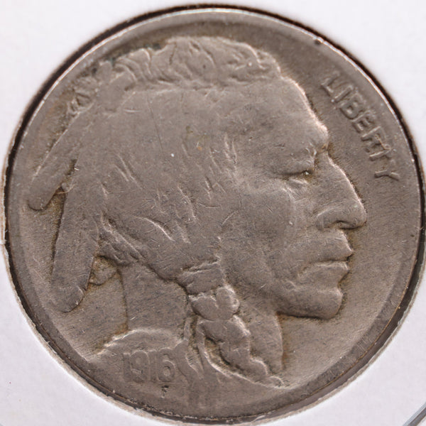 1916 Buffalo Nickel, Very Good Circulated Coin, Store #NL326