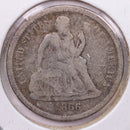 1866-S Seated Liberty Silver Dime., V.F., Store Sale