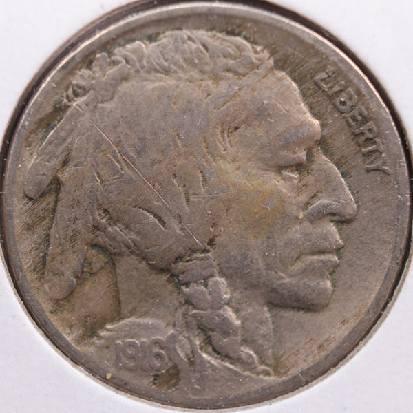 1916 Buffalo Nickel, Fine+ Circulated Coin, Store #NL328