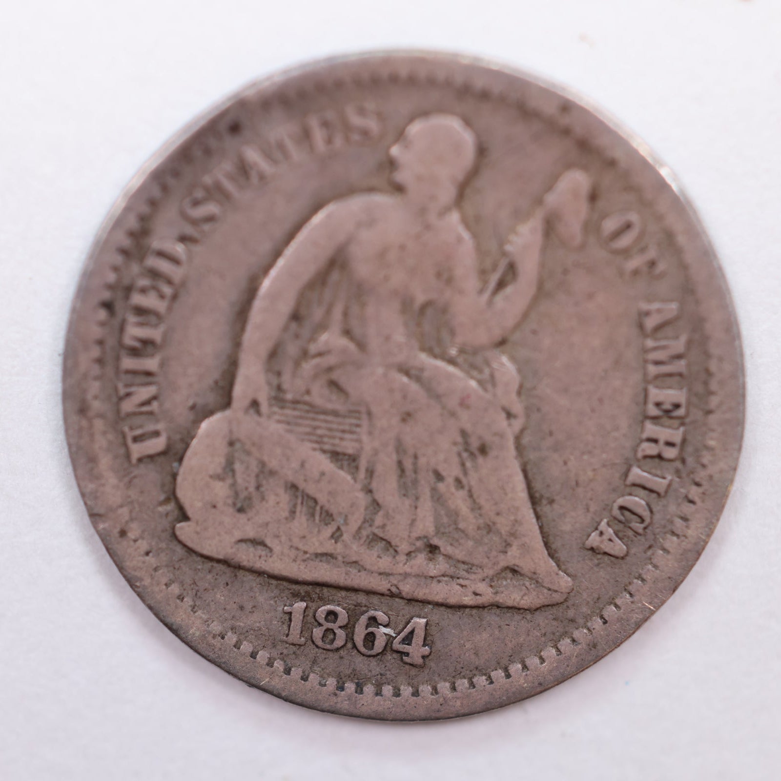1866 Seated Liberty Silver Half Dime, Good Circulated Coin, Store #HE049.