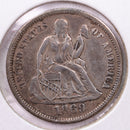 1869-S Seated Liberty Silver Dime., A.U.+., Store Sale