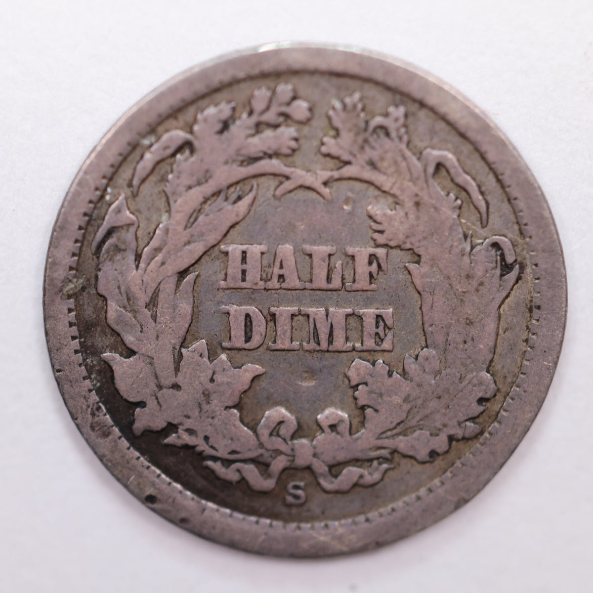 1864-S Seated Liberty Silver Half Dime, Very Good Circulated Coin, Store #HE050.