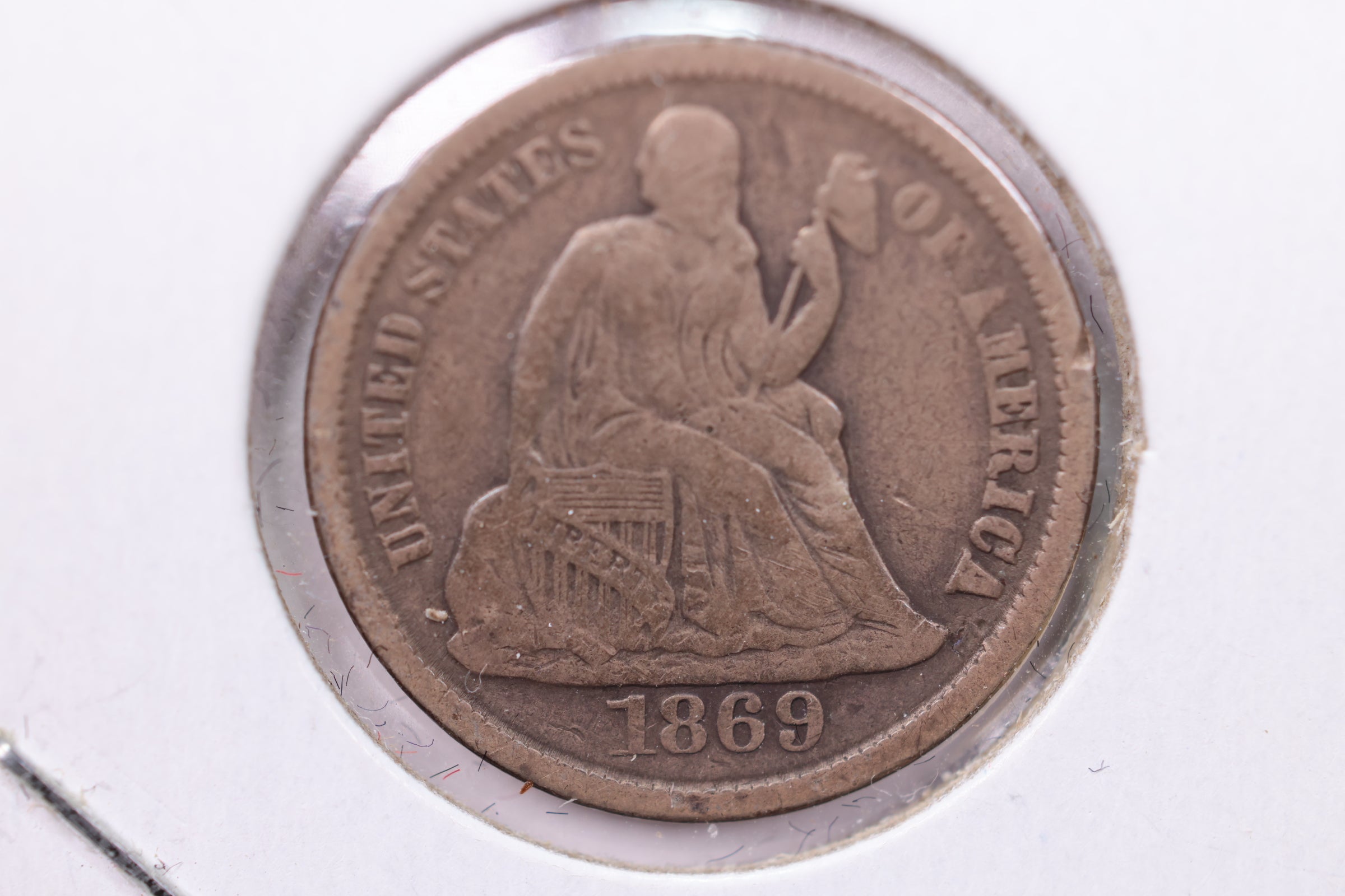 1869-S Seated Liberty Silver Dime., V.F.+., Store Sale #19101