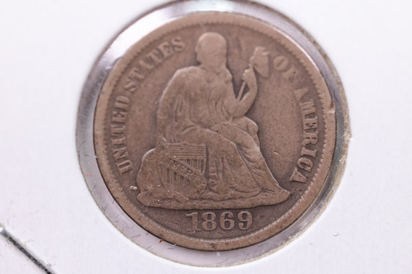 1869-S Seated Liberty Silver Dime., V.F.+., Store Sale #19101