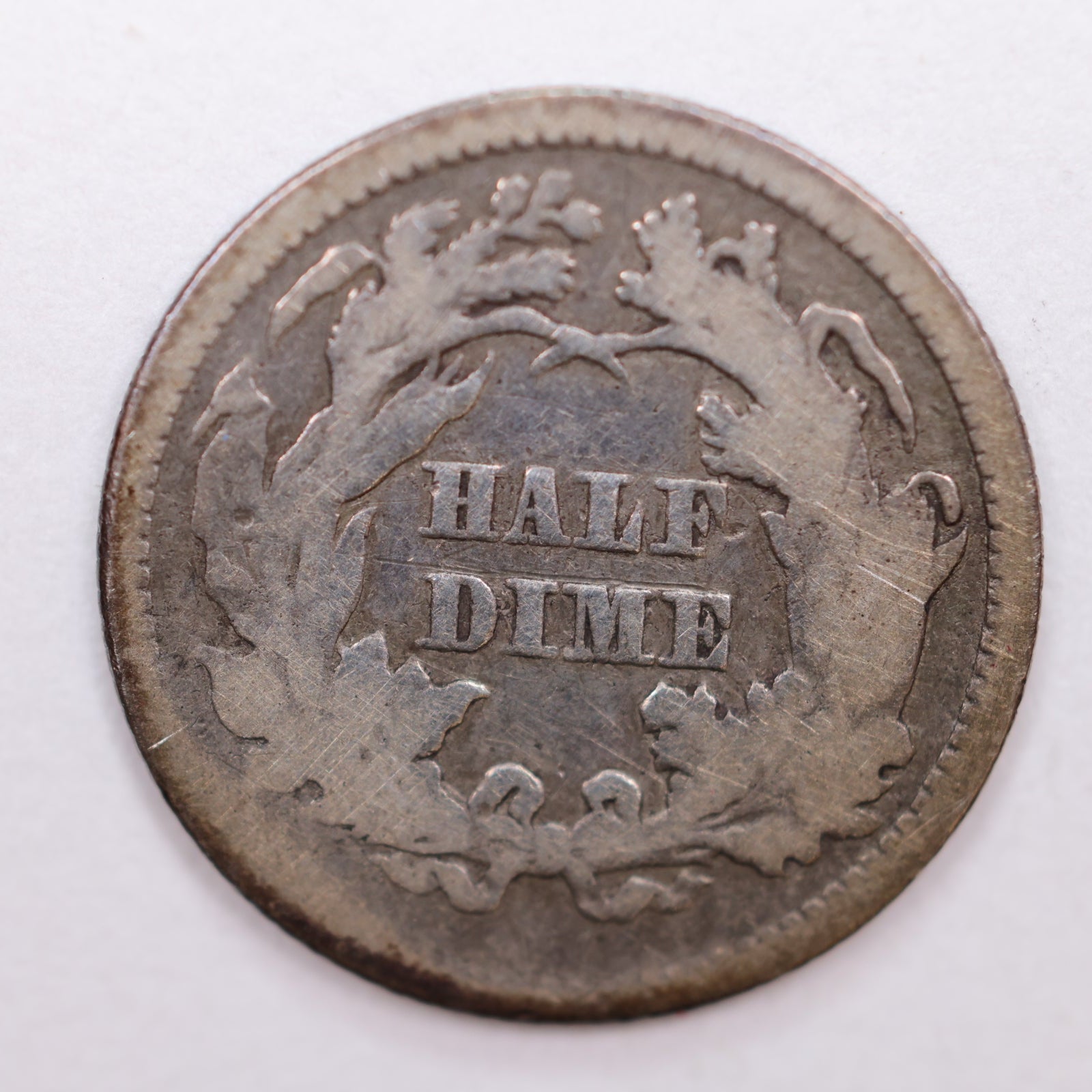 1865 Seated Liberty Silver Half Dime, Very Good Circulated Coin, Store #HE053.