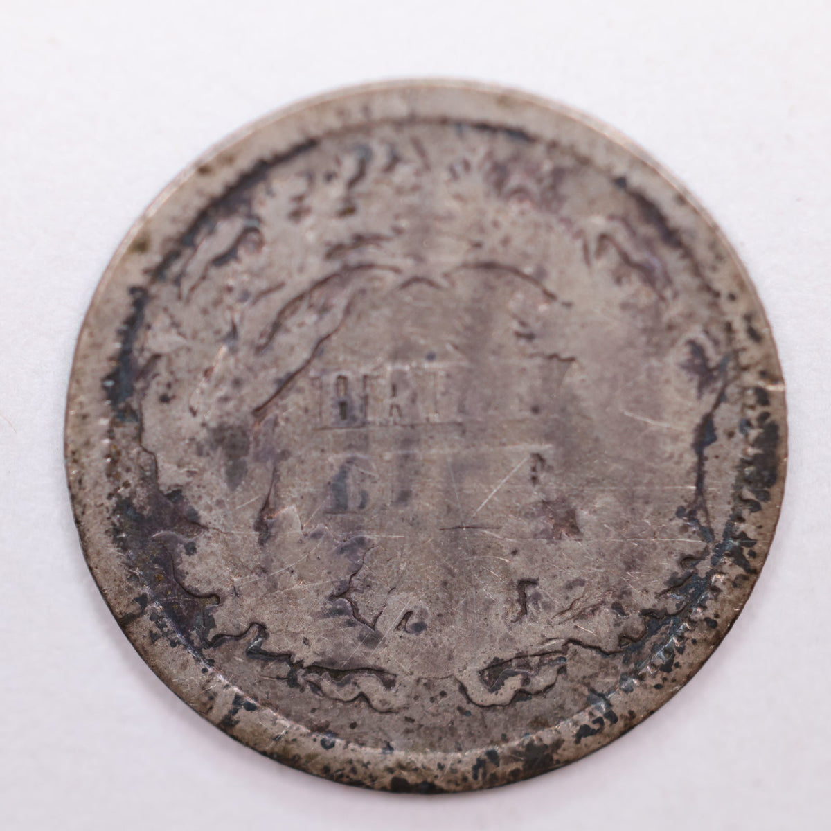 1865-S Seated Liberty Silver Half Dime, Fine Circulated Coin, Store #HE054.